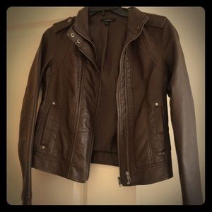 Brown leather jacket